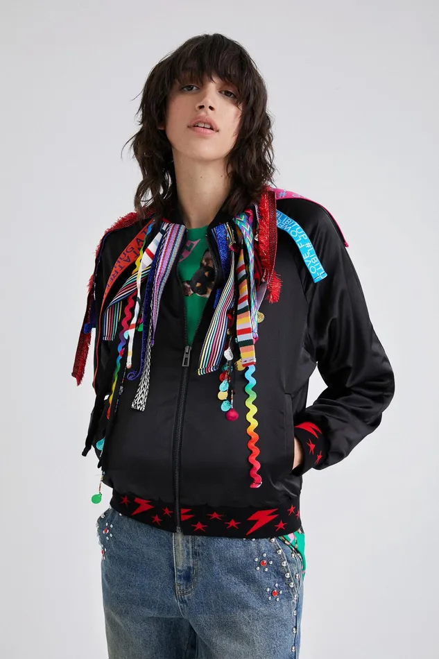 Johnson Hartig Ribbon Bomber Jacket Women Desigual Jackets