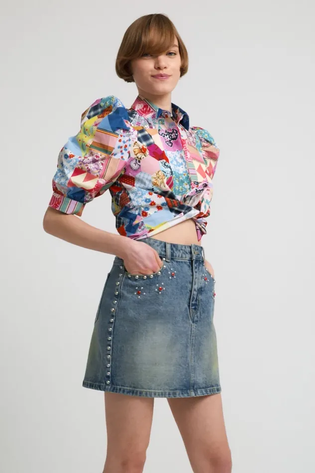 Johnson Hartig Studded Miniskirt Women Desigual Skirts and Shorts