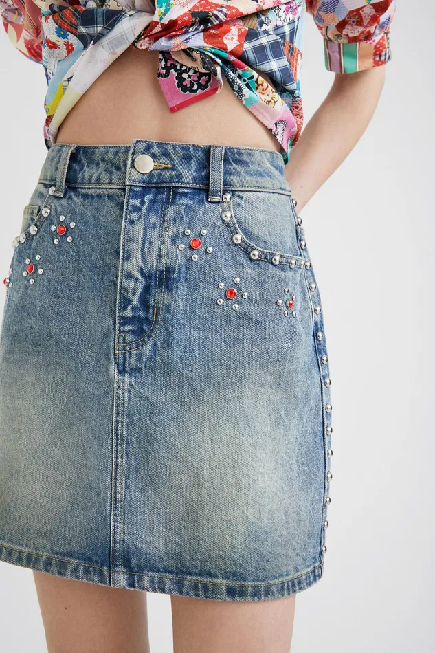 Johnson Hartig Studded Miniskirt Women Desigual Skirts and Shorts