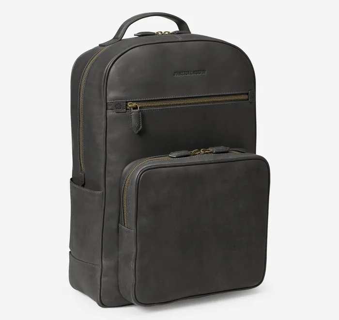 JohnstonandMurphy Backpacks and Briefcases Rhodes Backpack Black Full Grain 8211 Men