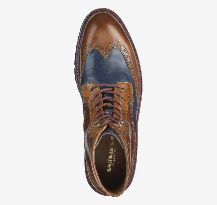 JohnstonandMurphy Boots Dudley Lug Wingtip Boot Tan Multi Calfskin 8211 Men JohnstonandMurphy Boots Dudley Lug Wingtip Boot Tan Multi Calfskin 8211 Men
