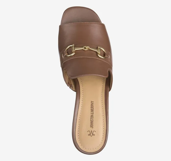 JohnstonandMurphy Heels and Platform Wedges Edith Bit Slide Cognac Glove Leather 8211 Women