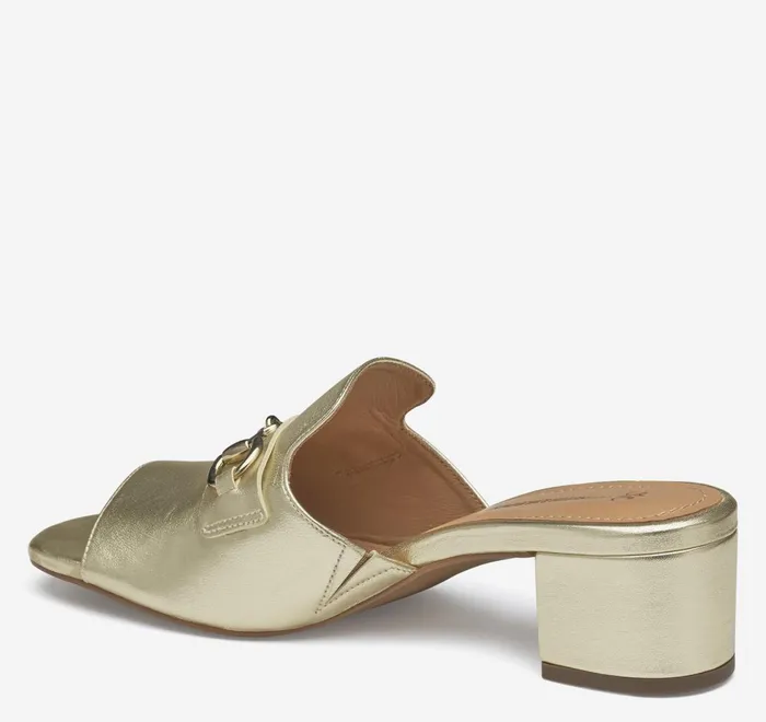 JohnstonandMurphy Heels and Platform Wedges Edith Bit Slide Gold Metallic Sheepskin 8211 Women