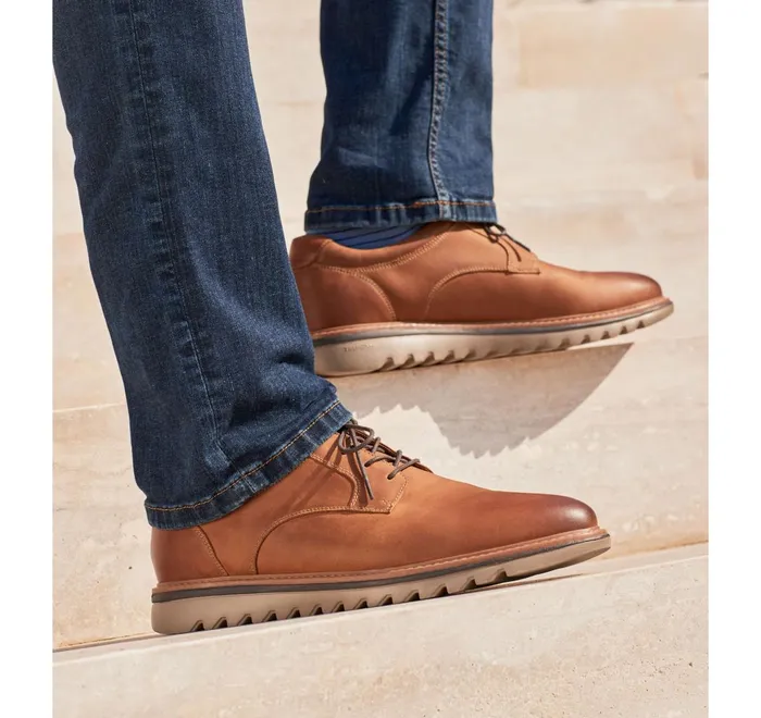 JohnstonandMurphy LaceUps Braydon Plain Toe Tan Full Grain 8211 Men JohnstonandMurphy LaceUps Braydon Plain Toe Tan Full Grain 8211 Men