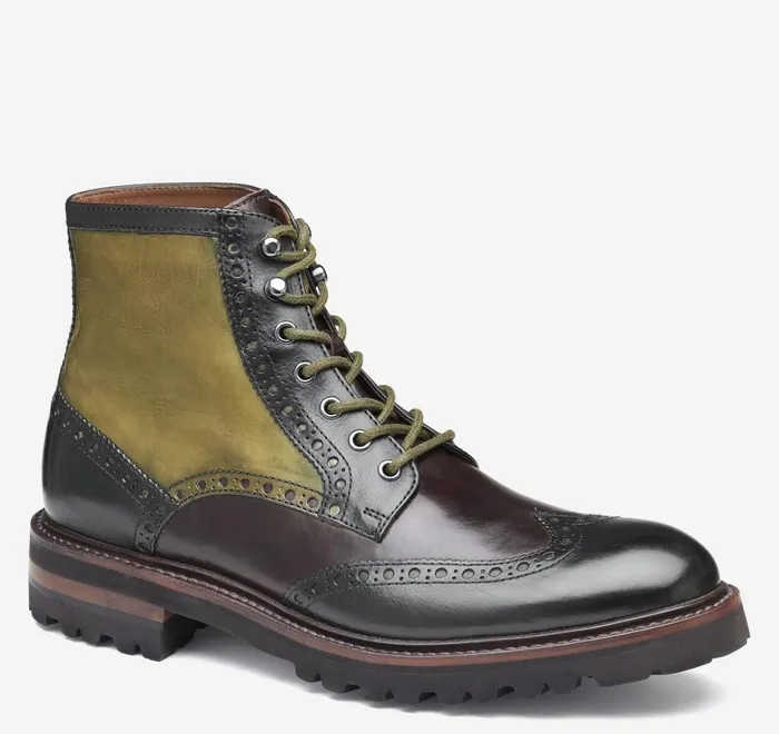 JohnstonandMurphy LaceUps Dudley Lug Wingtip Boot Black Multi Calfskin 8211 Men JohnstonandMurphy LaceUps Dudley Lug Wingtip Boot Black Multi Calfskin 8211 Men