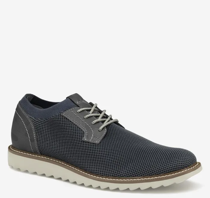 JohnstonandMurphy LaceUps Duncan Knit Plain Toe Navy Knitcamoembossed Leather 8211 Men JohnstonandMurphy LaceUps Duncan Knit Plain Toe Navy Knitcamoembossed Leather 8211 Men