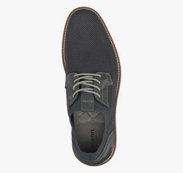 JohnstonandMurphy LaceUps Duncan Knit Plain Toe Navy Knitcamoembossed Leather 8211 Men JohnstonandMurphy LaceUps Duncan Knit Plain Toe Navy Knitcamoembossed Leather 8211 Men