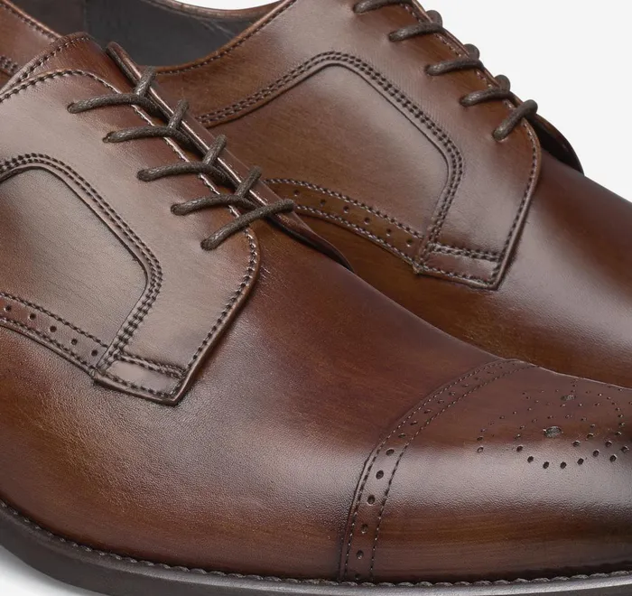 JohnstonandMurphy LaceUps Ellsworth Cap Toe Brown Italian Calfskin 8211 Men JohnstonandMurphy LaceUps Ellsworth Cap Toe Brown Italian Calfskin 8211 Men