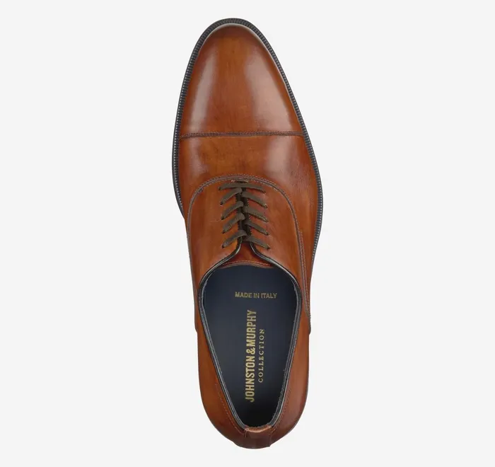 JohnstonandMurphy LaceUps Flynch Cap Toe Tan Italian Calfskin 8211 Men JohnstonandMurphy LaceUps Flynch Cap Toe Tan Italian Calfskin 8211 Men