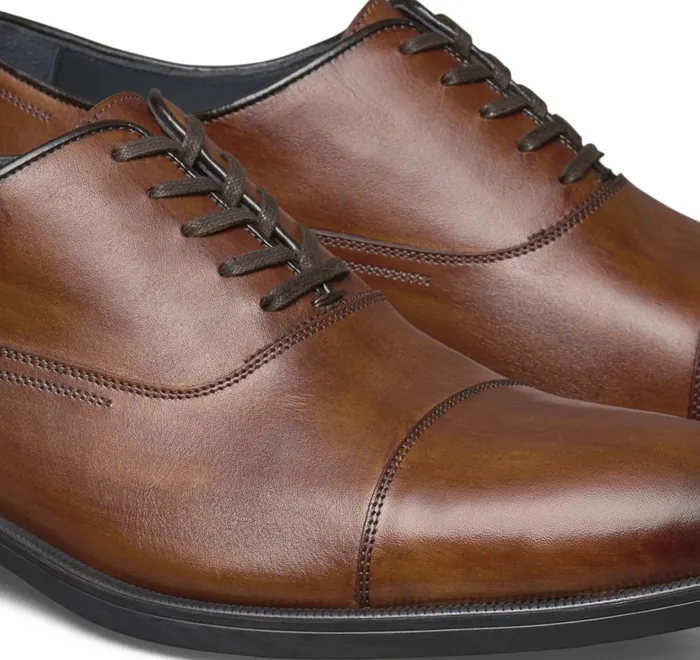 JohnstonandMurphy LaceUps Flynch Cap Toe Tan Italian Calfskin 8211 Men JohnstonandMurphy LaceUps Flynch Cap Toe Tan Italian Calfskin 8211 Men
