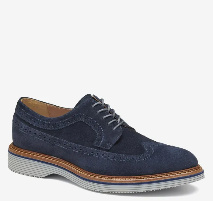 JohnstonandMurphy LaceUps Jenson Longwing Navy Suede 8211 Men