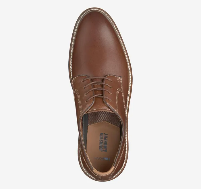 JohnstonandMurphy LaceUps Upton Plain Toe Tan Full Grainblue Sole 8211 Men
