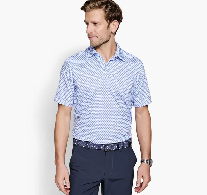 JohnstonandMurphy Polos and Tees Xc4 Performance Polo Whiteblue Dotted Circle 8211 Men JohnstonandMurphy Polos and Tees Xc4 Performance Polo Whiteblue Dotted Circle 8211 Men