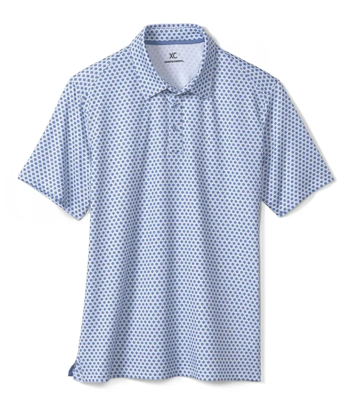 JohnstonandMurphy Polos and Tees Xc4 Performance Polo Whiteblue Dotted Circle 8211 Men