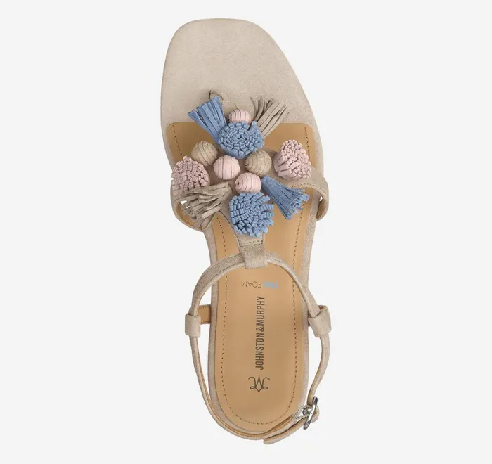 JohnstonandMurphy Sandals Lilly Tassel Thong Taupe Multi Kid Suede 8211 Women JohnstonandMurphy Sandals Lilly Tassel Thong Taupe Multi Kid Suede 8211 Women