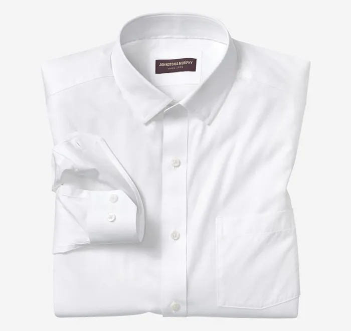 JohnstonandMurphy Shirts Premium Cotton Shirts White Sateen Poplin 8211 Men