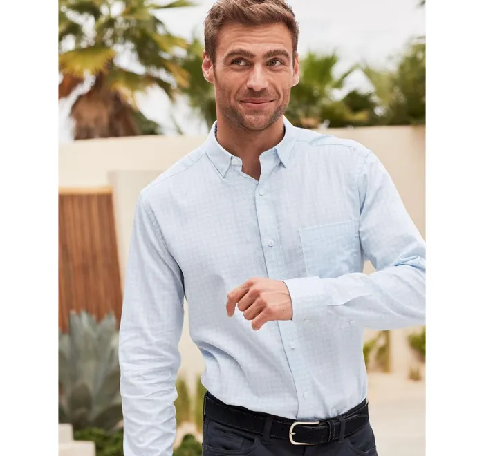 JohnstonandMurphy Shirts Printed Cotton Shirt Blue Diamond 8211 Men JohnstonandMurphy Shirts Printed Cotton Shirt Blue Diamond 8211 Men