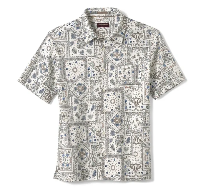 JohnstonandMurphy ShortSleeve Shirts Print Camp Shirt White Multi Bandana 8211 Men JohnstonandMurphy ShortSleeve Shirts Print Camp Shirt White Multi Bandana 8211 Men