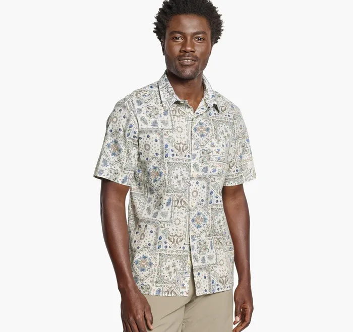 JohnstonandMurphy ShortSleeve Shirts Print Camp Shirt White Multi Bandana 8211 Men JohnstonandMurphy ShortSleeve Shirts Print Camp Shirt White Multi Bandana 8211 Men
