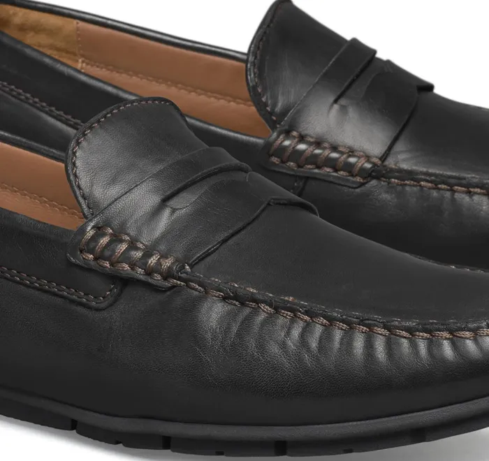 JohnstonandMurphy SlipOns and Loafers Baldwin Driver Penny Loafer Black Sheepskin 8211 Men JohnstonandMurphy SlipOns and Loafers Baldwin Driver Penny Loafer Black Sheepskin 8211 Men