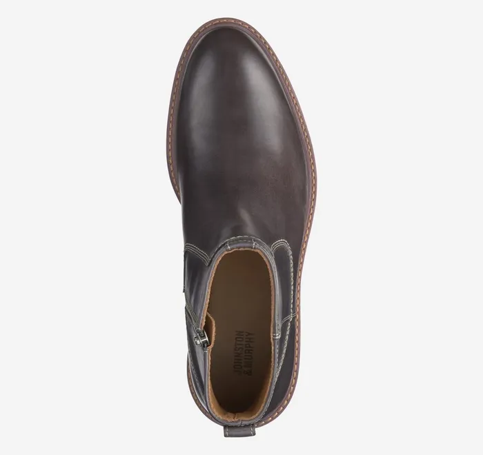 JohnstonandMurphy SlipOns and Loafers Barrett Zip Boot Charcoal Full Grain 8211 Men
