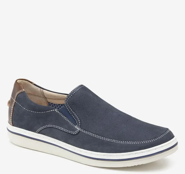 JohnstonandMurphy SlipOns and Loafers Bowling Moc Venetian Navy Embossed Tumbled Nubuck 8211 Men JohnstonandMurphy SlipOns and Loafers Bowling Moc Venetian Navy Embossed Tumbled Nubuck 8211 Men