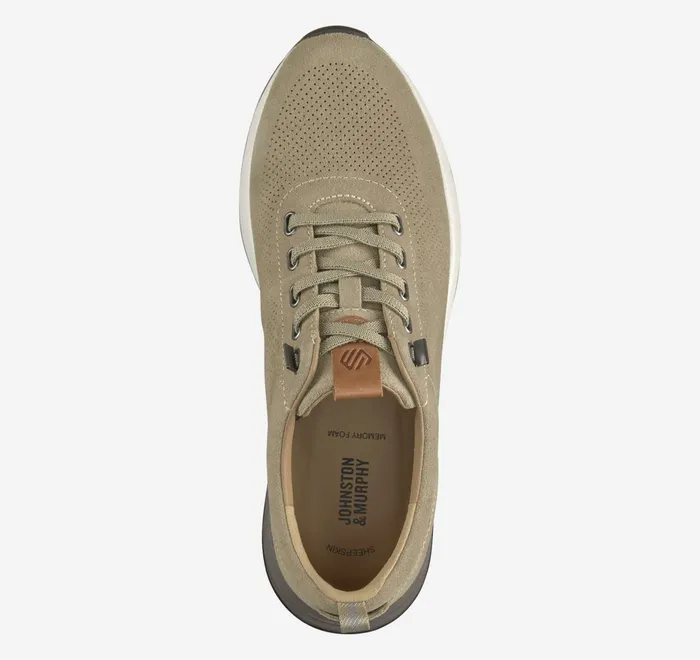 JohnstonandMurphy SlipOns and Loafers Kinnon Perfed Jogger Taupe Oiled Suede 8211 Men JohnstonandMurphy SlipOns and Loafers Kinnon Perfed Jogger Taupe Oiled Suede 8211 Men