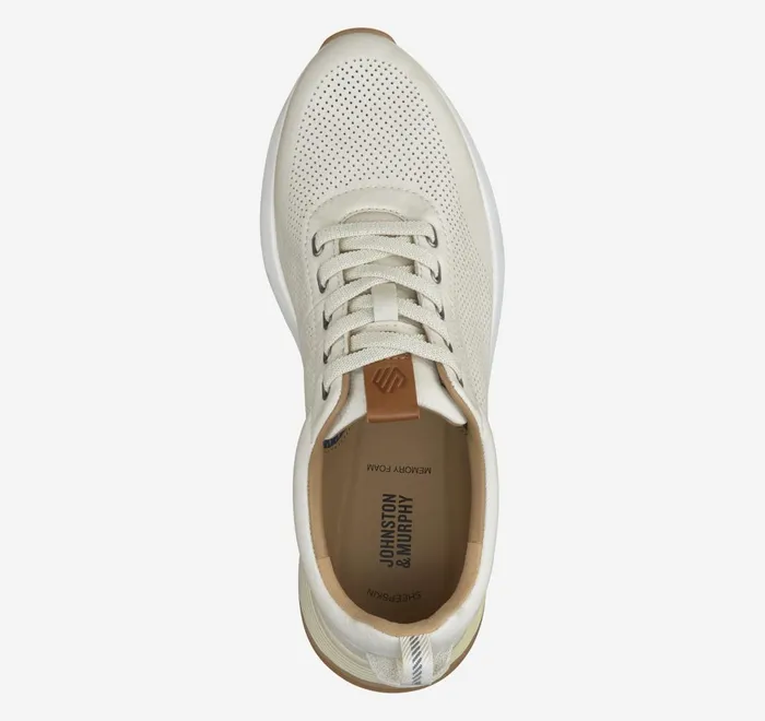 JohnstonandMurphy SlipOns and Loafers Kinnon Perfed Jogger White Full Grain 8211 Men JohnstonandMurphy SlipOns and Loafers Kinnon Perfed Jogger White Full Grain 8211 Men