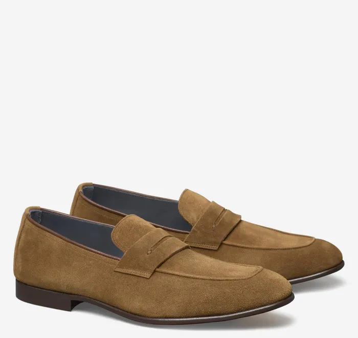 JohnstonandMurphy SlipOns and Loafers Taylor Penny Loafer Snuff Italian Suede 8211 Men JohnstonandMurphy SlipOns and Loafers Taylor Penny Loafer Snuff Italian Suede 8211 Men