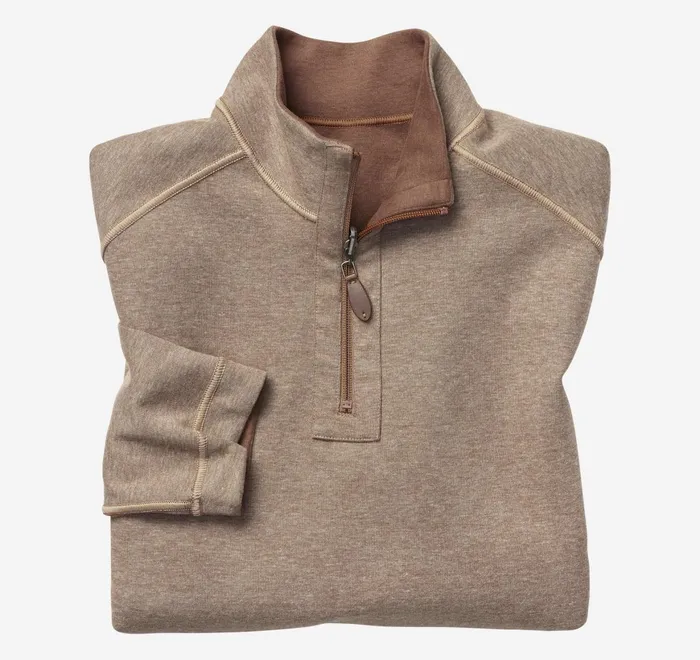 JohnstonandMurphy Sweaters and Knits Reversible Solid QuarterZip Rustoatmeal 8211 Men JohnstonandMurphy Sweaters and Knits Reversible Solid QuarterZip Rustoatmeal 8211 Men