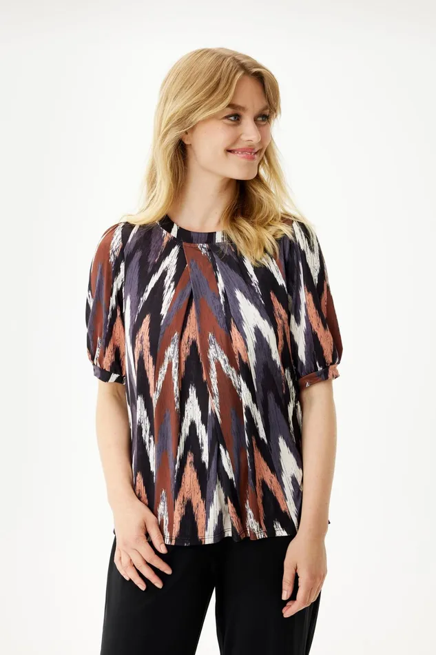 JOYCE BLOUSE 16443 804 Mocca 804 Women IN FRONT BLOUSES SHIRTS