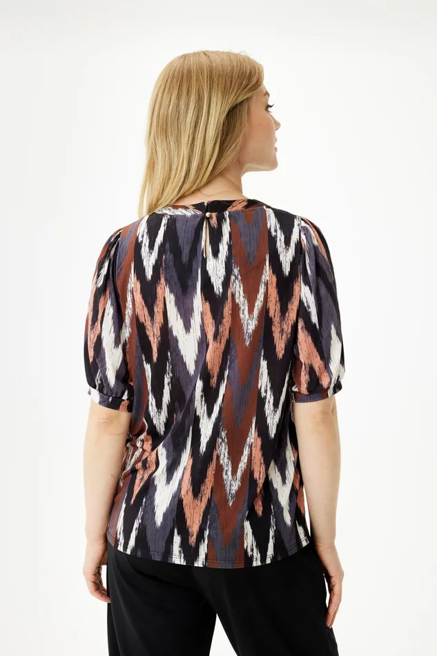 JOYCE BLOUSE 16443 804 Mocca 804 Women IN FRONT BLOUSES SHIRTS