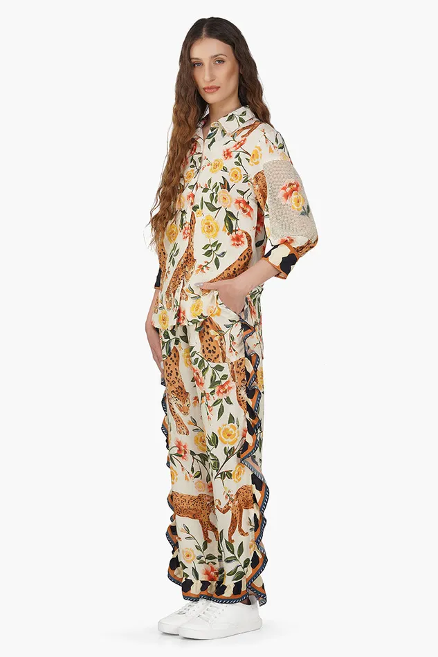 Jungle Cheetah Printed frill Pant Jungle Cheetah Printed frill Pant