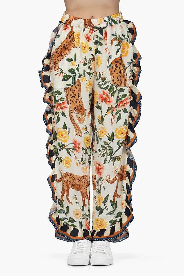 Jungle Cheetah Printed frill Pant Jungle Cheetah Printed frill Pant