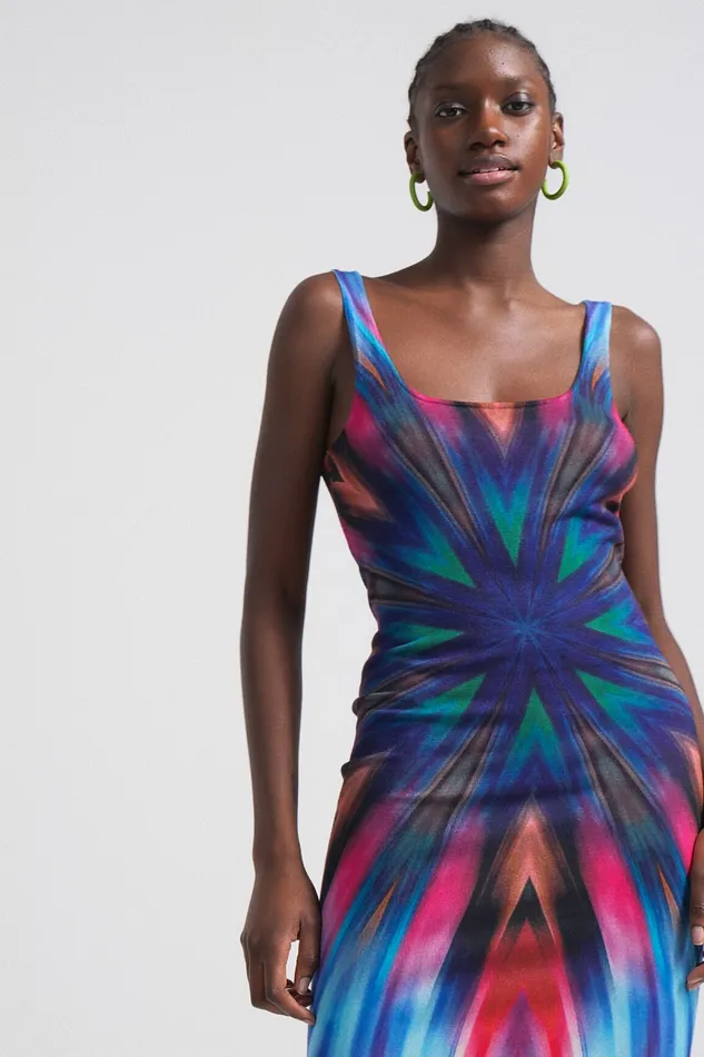 Kaleidoscope Knit Dress Women Desigual Dresses