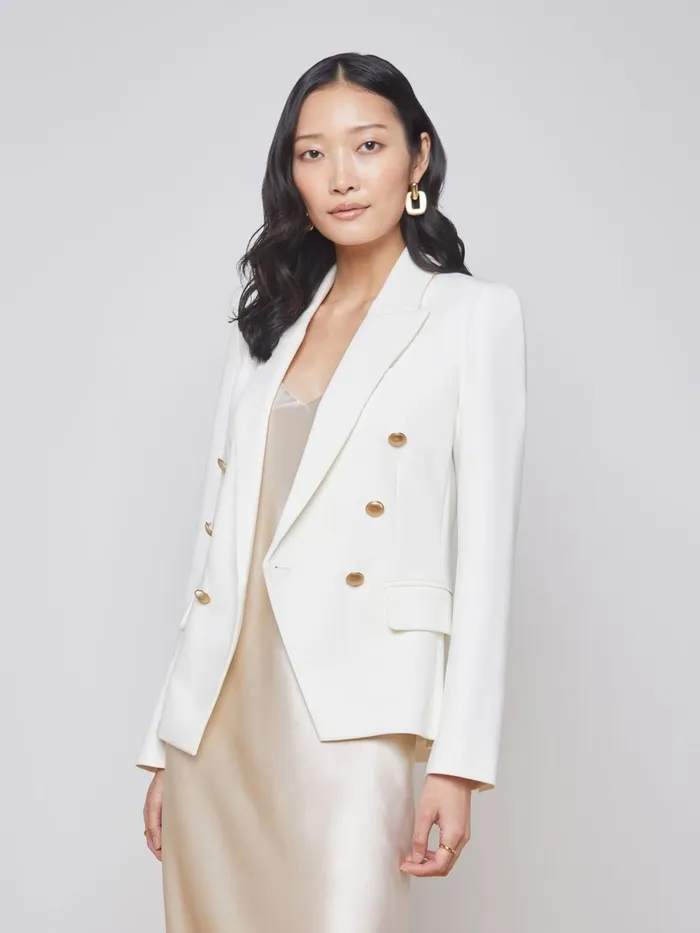 Kenzie Blazer Ivory Women L039Agence Blazers and Jackets