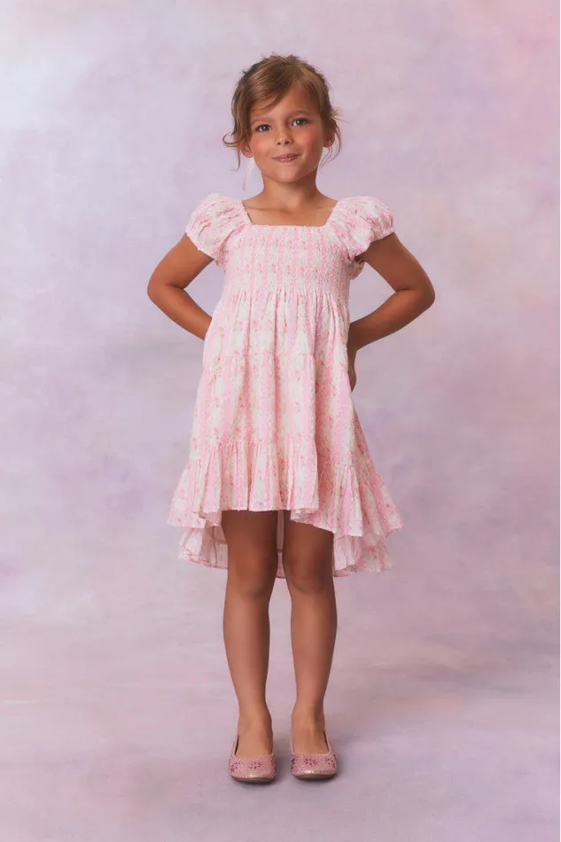 Kids Girls LoveShackFancy Girls Muriella Fragrance Print Flutter Sleeve Dress Strawberry Macaroon Kids Girls LoveShackFancy Girls Muriella Fragrance Print Flutter Sleeve Dress Strawberry Macaroon
