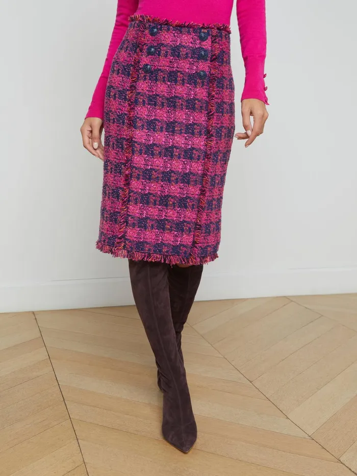 Kitty Tweed Pencil Skirt Midnightacairuby Tweed Women L039Agence Skirts Kitty Tweed Pencil Skirt Midnightacairuby Tweed Women L039Agence Skirts