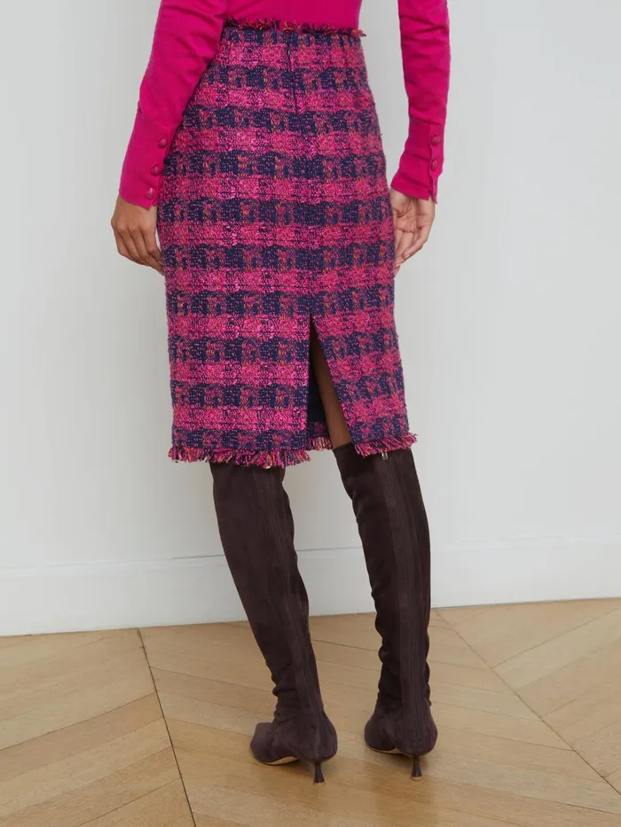 Kitty Tweed Pencil Skirt Midnightacairuby Tweed Women L039Agence Skirts Kitty Tweed Pencil Skirt Midnightacairuby Tweed Women L039Agence Skirts
