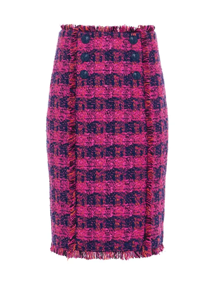 Kitty Tweed Pencil Skirt Midnightacairuby Tweed Women L039Agence Skirts Kitty Tweed Pencil Skirt Midnightacairuby Tweed Women L039Agence Skirts