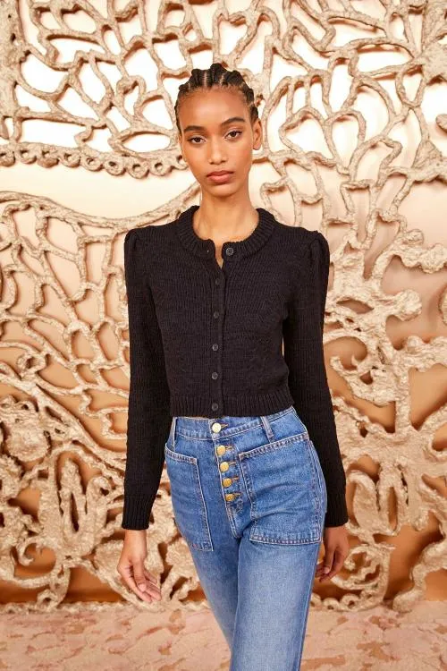 Knits Women Ulla Johnson Delphina Cardigan Noir Knits Women Ulla Johnson Delphina Cardigan Noir