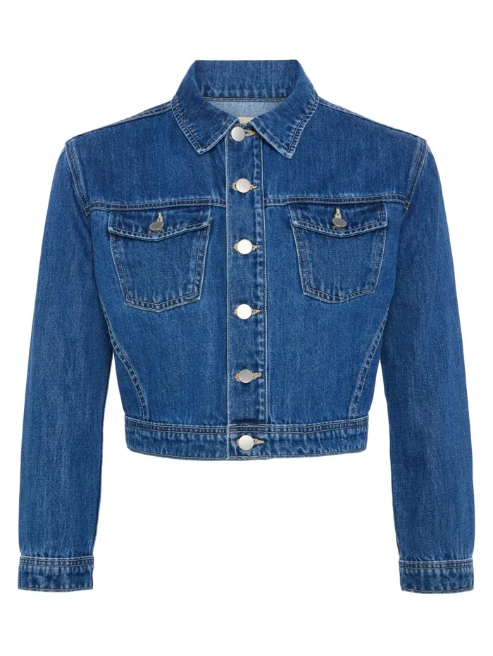 Koda Cropped Denim Jacket Glendora Women L039Agence Blazers and Jackets Koda Cropped Denim Jacket Glendora Women L039Agence Blazers and Jackets
