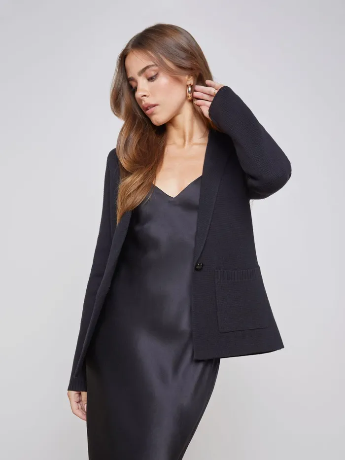 Lacey Knit Blazer Black Women L039Agence Knitwear