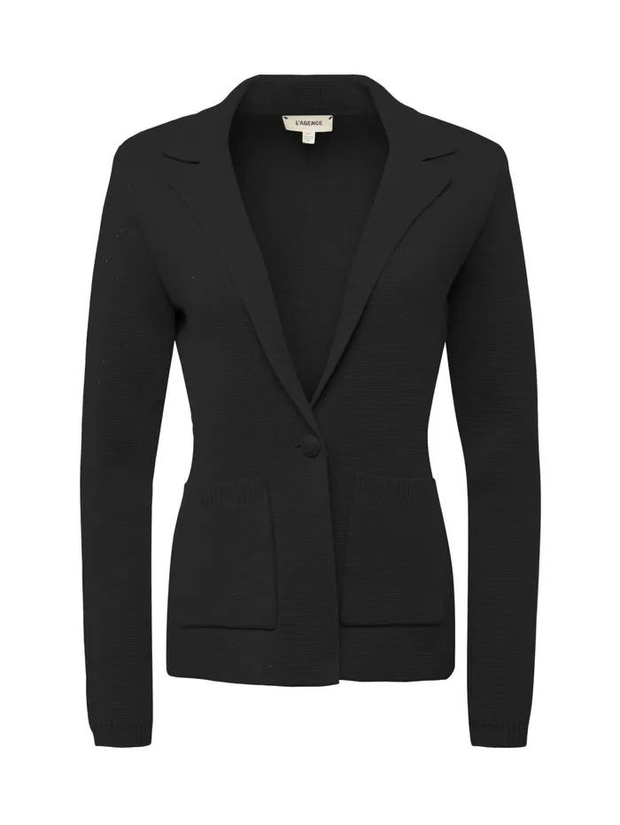 Lacey Knit Blazer Black Women L039Agence Knitwear