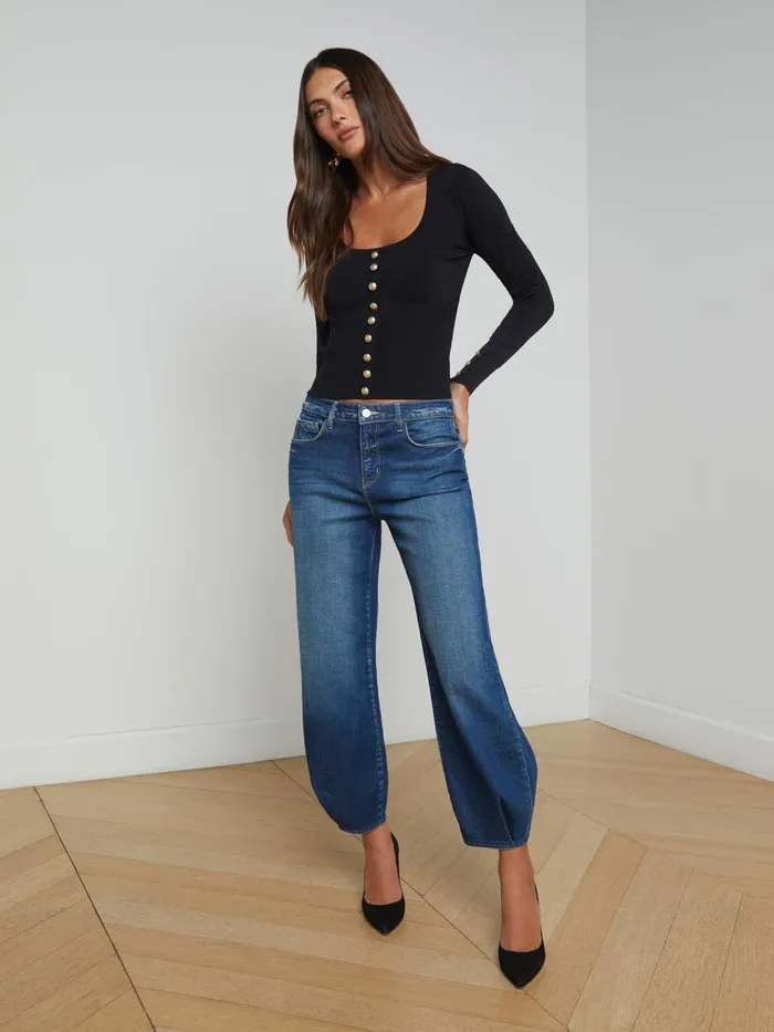 Lanetta Top Blackgold Women L039Agence Knitwear Lanetta Top Blackgold Women L039Agence Knitwear