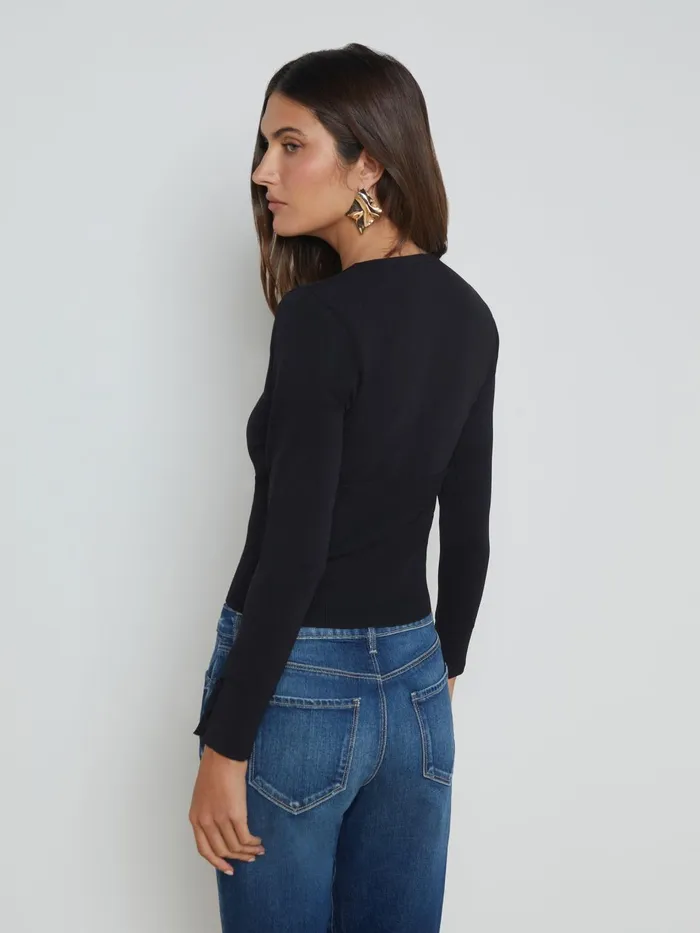 Lanetta Top Blackgold Women L039Agence Knitwear Lanetta Top Blackgold Women L039Agence Knitwear