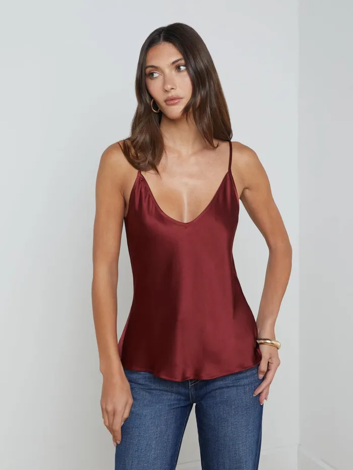 Lexi Silk Camisole Syrah Women L039Agence Camisoles and Tanks