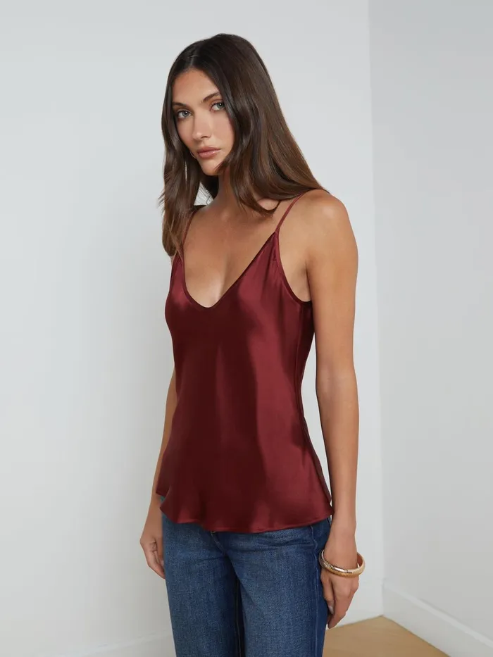 Lexi Silk Camisole Syrah Women L039Agence Camisoles and Tanks Lexi Silk Camisole Syrah Women L039Agence Camisoles and Tanks