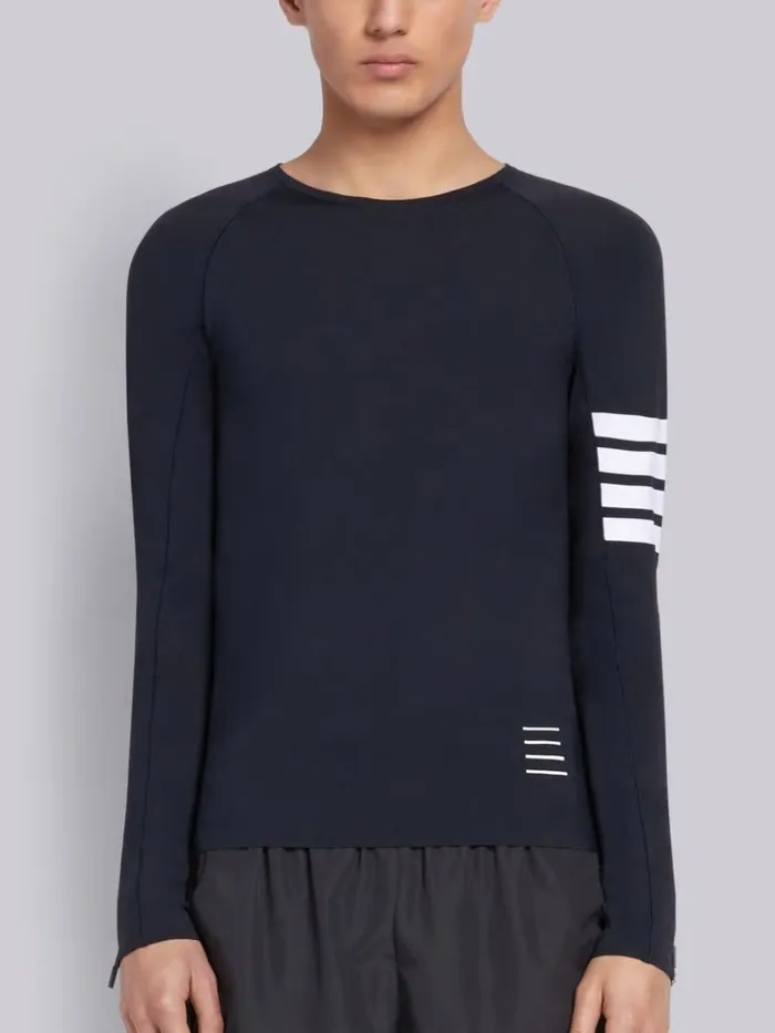 Lightweight Compression Tech 4bar Longsleeve Tee Charcoal Men Thom Browne Sweats Lightweight Compression Tech 4bar Longsleeve Tee Charcoal Men Thom Browne Sweats