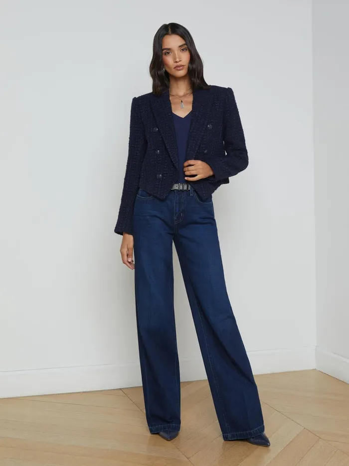 Lila OpenFront Blazer Midnightblue Women L039Agence Blazers and Jackets Lila OpenFront Blazer Midnightblue Women L039Agence Blazers and Jackets